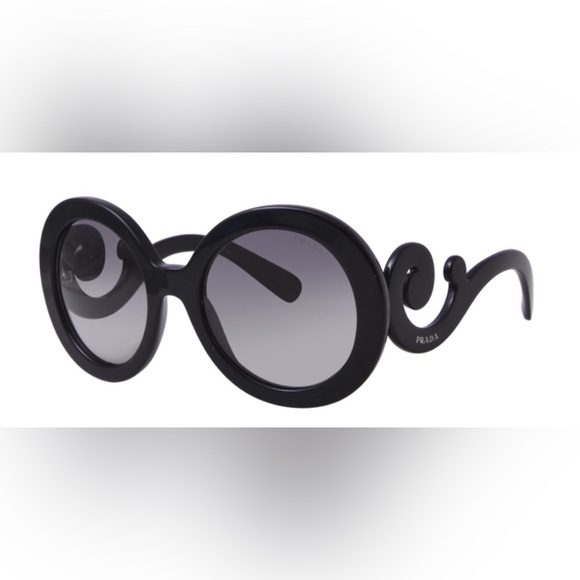 Prada Women's Minimal Baroque PR 27NS 1AB3M1 Black/Grey Gradient Sunglasses - Picture 1 of 8